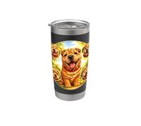 mignon drôle chien Shar Pei joue dans la nature Gobelet isotherme en acier inoxydable double paroi
