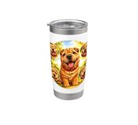 mignon drôle chien Shar Pei joue dans la nature Gobelet isotherme en acier inoxydable double paroi