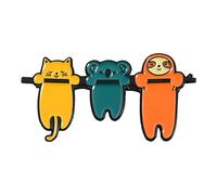 Mignon drôle paresseux émail broche paresseux Animal Koala chat Badge broche sac à dos Badge dessin animé bijoux cadeau pour fille (C, One Size)