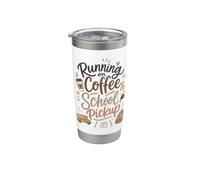 Mignon école ramassage café maman matin humour ambiance Gobelet isotherme en acier inoxydable double paroi