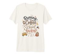 Mignon école ramassage café Maman Matin Humour Ambiance T-Shirt Haut de Gamme