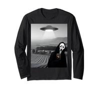 Mignon Effrayant Visage Horreur fantôme Selfie avec Extraterrestre OVNI drôle Manche Longue