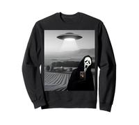 Mignon Effrayant Visage Horreur fantôme Selfie avec Extraterrestre OVNI drôle Sweatshirt