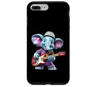 Mignon éléphant à Bascule Jouant de la Guitare électrique Animal de Dessin animé Coque pour iPhone 7 Plus/8 Plus