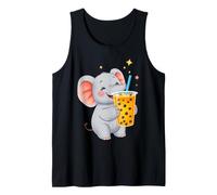 Mignon éléphant appréciant Boba Bubble Tea Drink Débardeur