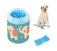 Mignon éléphant avec fleur Art réutilisable boue Paw Clean Station de nettoyage en silicone souple brosse pieds brosse de bain pour chats chiens