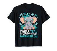 Mignon éléphant Bleu Sarcelle pour la Sensibilisation au Cancer de l'ovaire T-Shirt