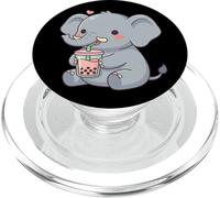 Mignon éléphant Bubble Tea Kawaii Anime éléphants Amoureux PopSockets PopGrip pour MagSafe