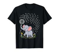 Mignon éléphant Pissenlit Amoureux des Fleurs Enfants garçons T-Shirt