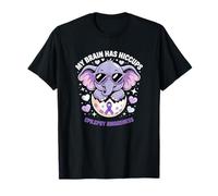 Mignon éléphant Violet Sensibilisation à l'épilepsie Mon Cerveau a hoquet T-Shirt
