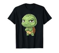 Mignon en colère Tortue Dessin animé Animal Grincheux Humeur T-Shirt