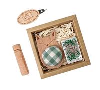 Mignon épingles à coudre - Petit coussin d'épingles à épingles avec base en bois | Pour débutants, amateurs de travaux manuels, tailleurs, enseignants d'art, artistes textiles
