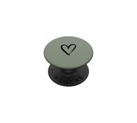 Mignon Esthétique Coeur Blanc Croquis Vintage Vert PopSockets PopGrip Adhésif