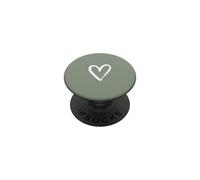 Mignon Esthétique Coeur Blanc Croquis Vintage Vert PopSockets PopGrip Adhésif
