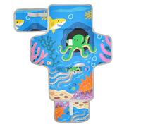 Mignon et coloré requin animal mer tapis de table à langer réutilisable avec poche à mouchoirs, matelas à langer pour bébé, station de voyage, kit cambiador de pa?ales para Bebes