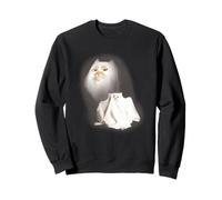 Mignon et drôle de Magicien Chat fantôme Bizarre Chaton Meme Halloween Sweatshirt