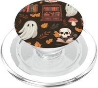Mignon et Effrayant fantômes Bookish Ghosts Crânes Champignon Automne PopSockets PopGrip pour MagSafe