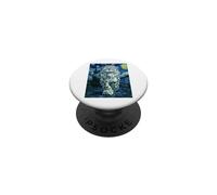 Mignon étoilé léopard des neiges Nuit pour Les Amateurs de Jours de Neige PopSockets PopGrip Adhésif