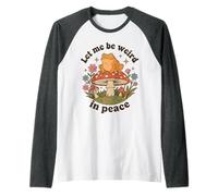 Mignon étrange Grenouille rétro Champignon Fleur Prairie Fleurs Manche Raglan