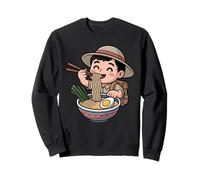 Mignon Explorateur Mangeant des Ramen Japonais Kawaii Adventure Noodles Sweatshirt