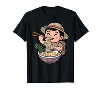 Mignon Explorateur Mangeant des Ramen Japonais Kawaii Adventure Noodles T-Shirt