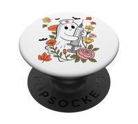Mignon fantôme infirmière avec seringue Halloween Spirit PopSockets PopGrip Adhésif