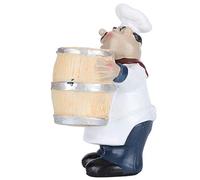 Mignon Fat Chef Sculpture Résine Résine Résine Chef Statue, Chef Figurine Rustic Retro Style Mandmade Craft Kitchen Decoration