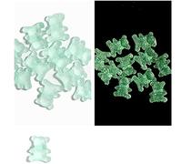 Mignon Forme d'Ours en Forme de Protection des Ongles Lumineux Décorations 3D Dessin Animé Résine Ongles Rue pour Femmes Filles