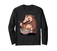 Mignon Fourmilier Mangeant des Ramen Japonais Kawaii Animal Nouilles Manche Longue