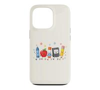 Mignon Fournitures Scolaires Crew Back to School Cartoon Design Coque pour iPhone 13 Pro