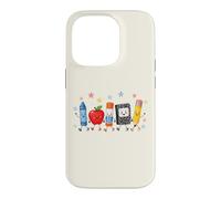Mignon Fournitures Scolaires Crew Back to School Cartoon Design Coque pour iPhone 14 Pro