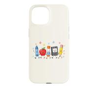 Mignon Fournitures Scolaires Crew Back to School Cartoon Design Coque pour iPhone 15