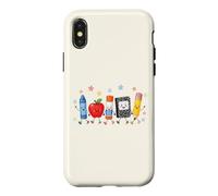 Mignon Fournitures Scolaires Crew Back to School Cartoon Design Coque pour iPhone X/XS