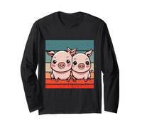 Mignon frère bébé Petit Cochon Rose Soeur Amoureux des Manche Longue
