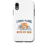 Mignon Funny Cat Lovers Plans with My Bed Coque pour iPhone XR
