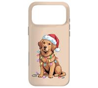 Mignon Golden Retriever Lumières de Noël Chien Festif Coque pour iPhone 17 Pro Max