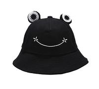 Mignon Grenouille Bob pour Adulte Enfant,Chapeau de Soleil en Coton Chapeau de Pêcheur Pliable Grenouille D'été Chapeaux de Seau Frog Bucket Hat Femme Homme Fille Casquette Visière Chapeau de Plage