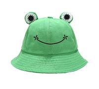 Mignon Grenouille Bob pour Adulte Enfant,Chapeau de Soleil en Coton Chapeau de Pêcheur Pliable Grenouille D'été Chapeaux de Seau Frog Bucket Hat Femme Homme Fille Casquette Visière Chapeau de Plage