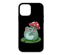 Mignon Grenouille Champignon Parapluie Lily Pad Cottagecore Cartoon Art Coque pour iPhone 12 Mini