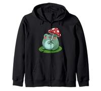 Mignon Grenouille Champignon Parapluie Lily Pad Cottagecore Cartoon Art Sweat à Capuche
