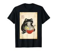 Mignon Grenouille Mangeant des Nouilles Traditionnelles Ramen Bol Simple T-Shirt