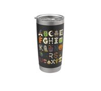 Mignon Halloween Alphabet Abc Personnages effrayants Automne Gobelet isotherme en acier inoxydable double paroi