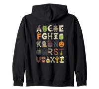 Mignon Halloween Alphabet ABC Personnages effrayants Automne Sweat à Capuche