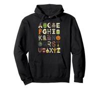 Mignon Halloween Alphabet ABC Personnages effrayants Automne Sweat à Capuche