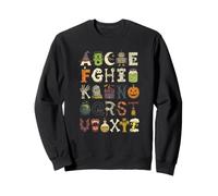 Mignon Halloween Alphabet ABC Personnages effrayants Automne Sweatshirt