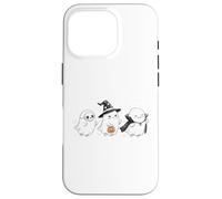 Mignon Halloween Crew Ghost Trio Squelette Sorcière et Vampire Coque pour iPhone 16 Pro