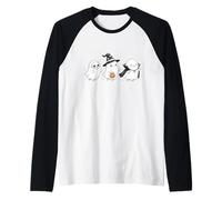 Mignon Halloween Crew Ghost Trio Squelette Sorcière et Vampire Manche Raglan