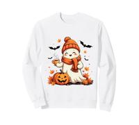 Mignon Halloween fantôme Boire du café Automne Automne congé Femmes Sweatshirt