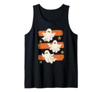 Mignon Halloween fantôme Trio rétro Effrayant Orange rayé Automne Débardeur