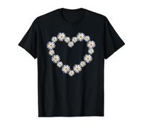 Mignon Happy Daisy Coeur Jaune Blanc 2 Formes Mania T-Shirt Graphique avec Valeur
